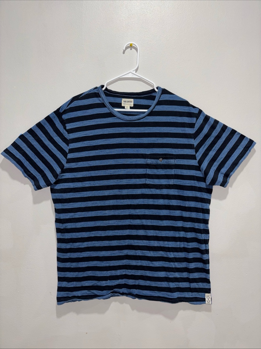 Todd Snyder Men’s Stripped Indigo T-shirt Size XXL  100% Cotton